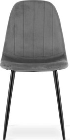 Ciemnoszare krzesło tapicerowane welurowe M6-B69