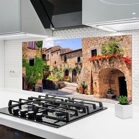 Panel Szklany Malownicza Uliczka W Kwiatach