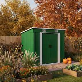 Domek narzędziowy L do ogrodu zielony Gardebruk