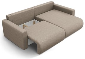 Jasnobrązowy rozkładany narożnik ze schowkiem Belfast – Cosmopolitan Design