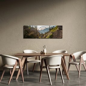 Obraz - Góra Olimp (z zegarem) (90x30 cm)