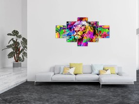 Obraz - obraz 3D lwa (125x70 cm)