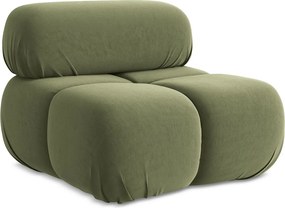 Fotel - z tkaniny welwetowej - oliwkowy - LOKUA