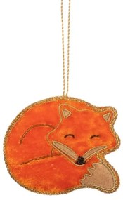 Tekstylna ozdoba świąteczna wykonana ręcznie 7 cm Sleeping Fox – Sass &amp; Belle