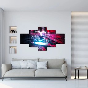 Obraz świetlistego serca (125x70 cm)
