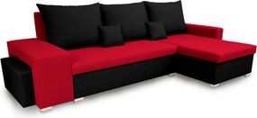 Narożnik z funkcją spania PETRA2 Czerwony/Czarny