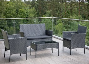 Zestaw mebli ogrodowych - sofa fotele i stolik Natal 010 szary