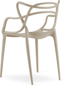 Krzesło beżowe, plastikowe KATO
