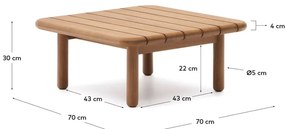 Stolik ogrodowy z litego drewna tekowego 70x70 cm Turqueta – Kave Home