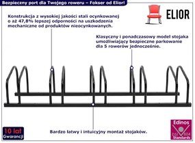 Stojak na 5 rowerów ze stali galwanizowanej - Fokser 6X