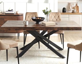 Industrialny stół rozkładany Hampton 160-240 cm, kolor dąb rustykalny/czarny