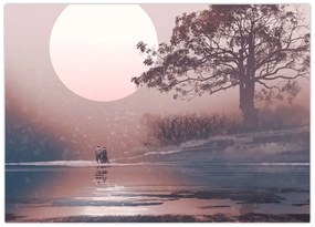 Obraz na szkle - Zakochana para (70x50 cm)