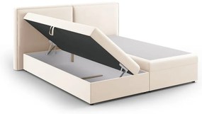 Kremowe łóżko boxspring ze schowkiem 160x200 cm Arendal – Cosmopolitan Design