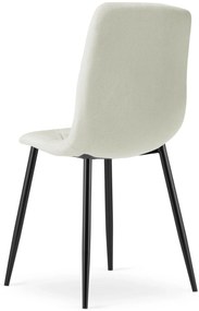 Beżowe krzesło tapicerowane z czarnymi nogami D0-M97
