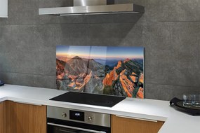 Szklany Panel Góry w Blasku Zachodu