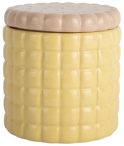 Jasnożółty ceramiczny pojemnik dekoracyjny ø 14x15 cm Biscuit Box – PT LIVING