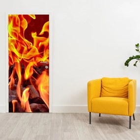 Fototapeta na drzwi - Płonące węgle (95x205cm)