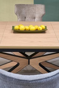 Stół rozkładany JAMES 160(220)x90 dąb naturalny/czarny HALMAR