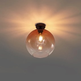 Lampa sufitowa Art Deco ciemny brąz z brązowym szkłem - Sandra