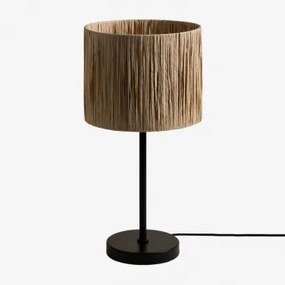 Lampa Stołowa Z Żelaza I Plecionego Papieru Casandra Miel - Sklum