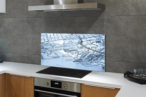 Szklany Panel Plan Miejskich Ulic