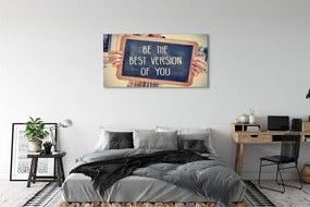 Obraz na płótnie Drewniana Tabliczka z Napisem