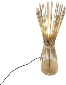 Rustykalna lampa stołowa mosiądz - Broom