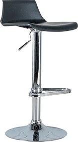 Zestaw 2 czarnych wysokich krzeseł "Henri" z polipropylenu z podnośnikiem gazowym i podnóżkiem, 41x39 cm, 72h