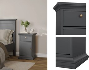 Wąska szafka nocna z szufladą Paris, kolor szary
