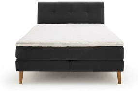 Antracytowe łóżko boxspring 180x200 cm Stockholm – Meise Möbel