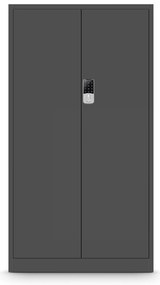 Biurowa szafa metalowa na akta DANIEL, 900 x 1850 x 400 mm, antracytowa