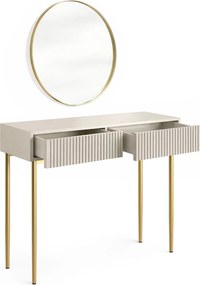 Toaletka Nicole ze złotym lustrem 60 cm - kaszmir / złote nóżki