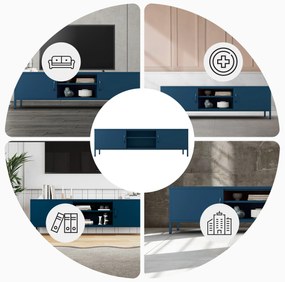 Szafka RTV długa XL granatowa ROSARIA 1700 x 400 x 500