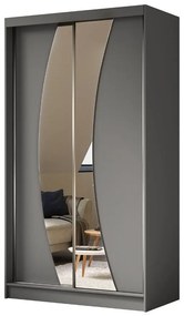 Szafa przesuwna - Foks 120 cm, szary mat