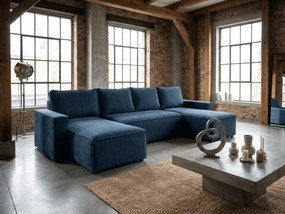 Narożnik w kształcie U SMART COSARO 295x140 cm, ciemnoniebieski