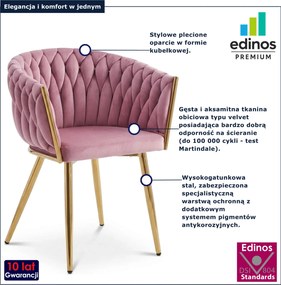 Ciemnoróżowe krzesło glamour  D9-E94