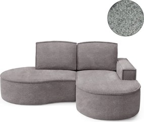 Narożnik MOLLY Prawostronny bez funkcji spania, wolnostojący tkanina ABRIAMO 07 Szary