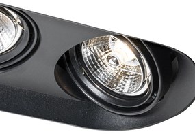 Zestaw 6 zaokrąglonych reflektorów wpuszczanych czarnych GU10 70mm 2-punktowe - Hubs Oswietlenie wewnetrzne