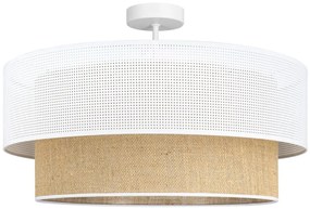 Przysufitowy żyrandol BORHO 1xE27/60W/230V biały/juta