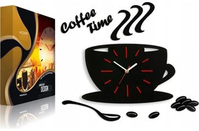 Zegar na ścianę do kuchni naklejany filiżanka cichy czarny do kuchni salonu