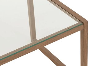 Stolik kawowy NATURELE ze szklanym blatem 90x50 cm, ciemny brąz