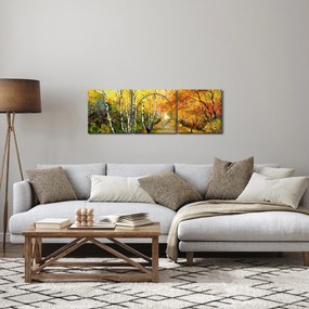 Obraz - Romantyczna aleja wzdłuż wody, obraz olejny (z zegarem) (90x30 cm)
