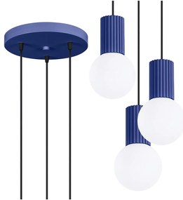 Ciemnoniebieska lampa wisząca ze szklanym kloszem ø 25 cm Orbital – Nice Lamps