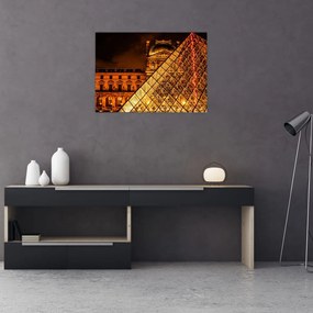 Obraz na szkle Luwru w Paryżu (70x50 cm)