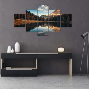 Obraz - Alpy, Włochy, Dolomity, Lago Antorno (125x70 cm)