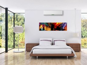Obraz - Kolorowa abstrakcja miasta (170x50 cm)