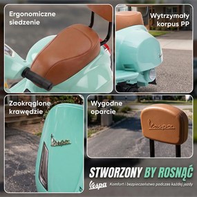 AIYAPLAY Elektryczny motorek dziecięcy Mini Vespa GTS 6V z akumulatorem litowym, ergonomiczne siedzisko i oparcie 1,5-3 lat | Aosom PL