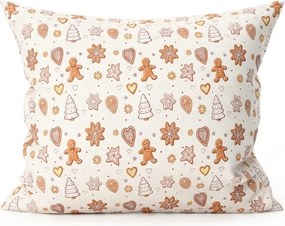 Bawełniana poszewka na poduszkę GINGERBREAD JOY 45x45 cm, beżowy