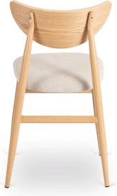 Krzesło Tapicerowane z Drewna Giętego BRAGA Dąb/Krem Retro
