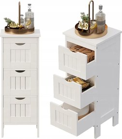 Regał łazienkowy wąska komoda z szufladami biała łazienki na ręczniki loft